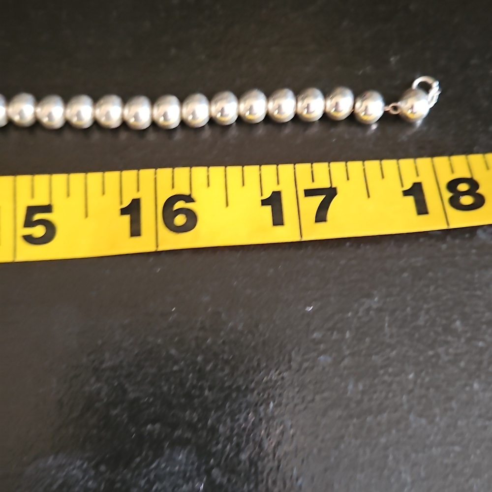 NEW 925 SILVER CLASSIC BEAD NECKLACE 18" - Picture 5 of 6